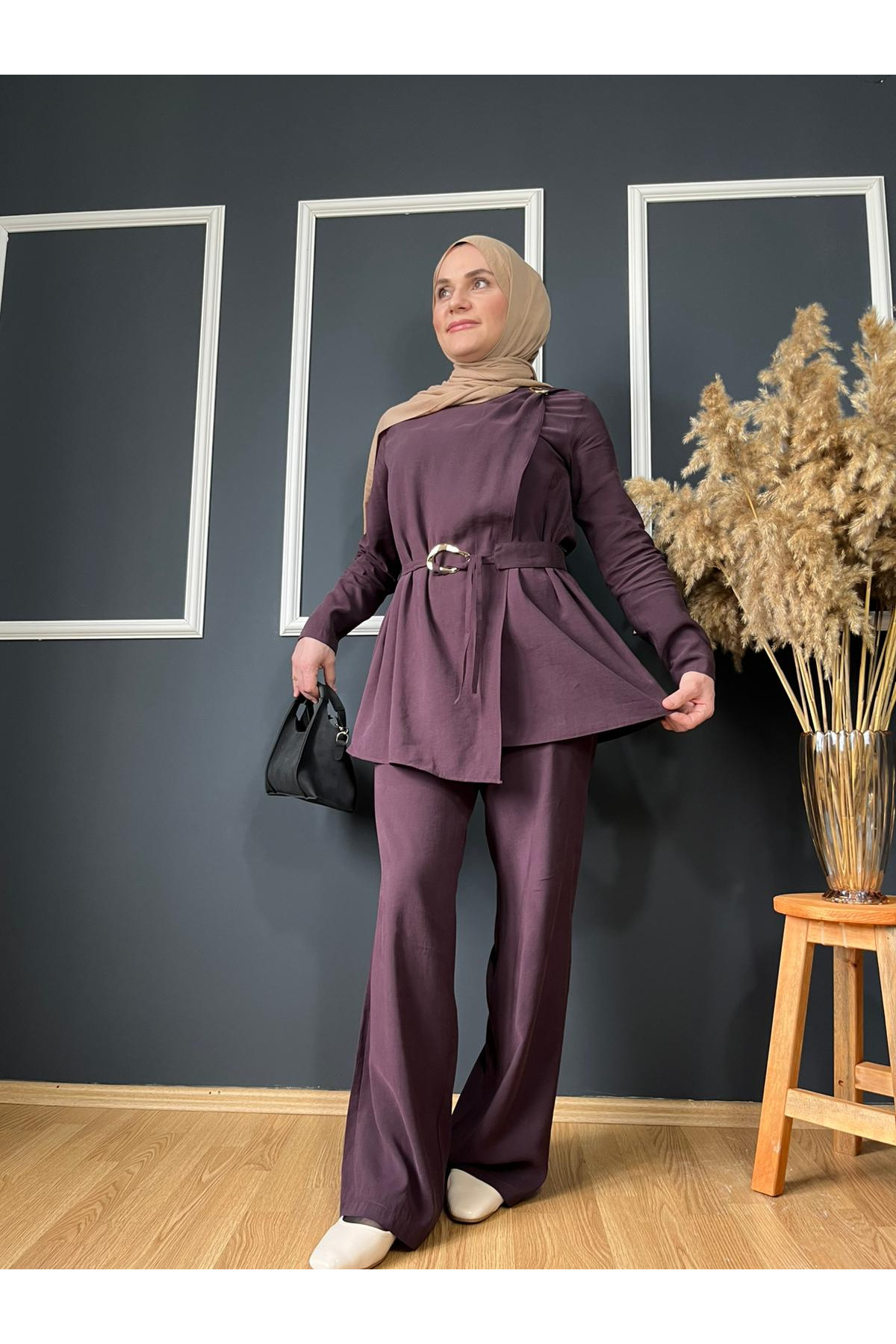 Kuşaklı ikili takım-Mürdüm