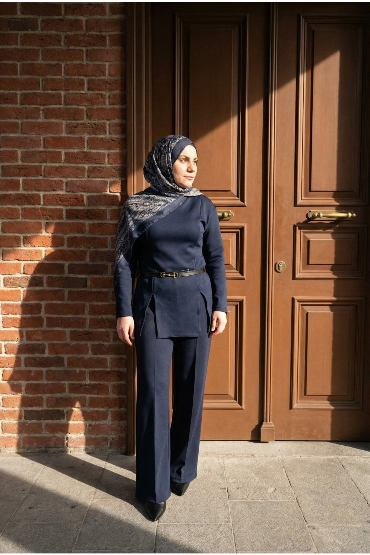 Oysho Yırtmaç Detaylı Gold Kemerli İkili Takım